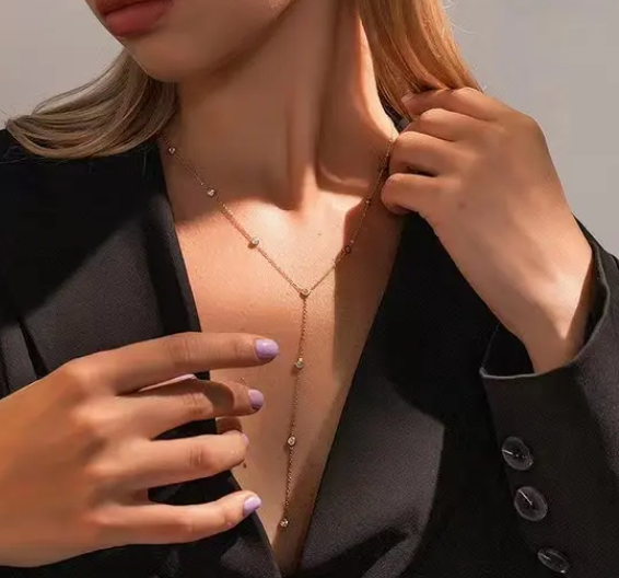 14k Diamonds by the yard Waterproof Lariat