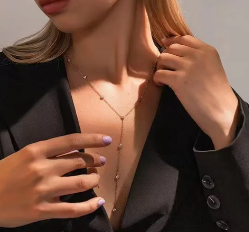 14k Diamonds by the yard Waterproof Lariat