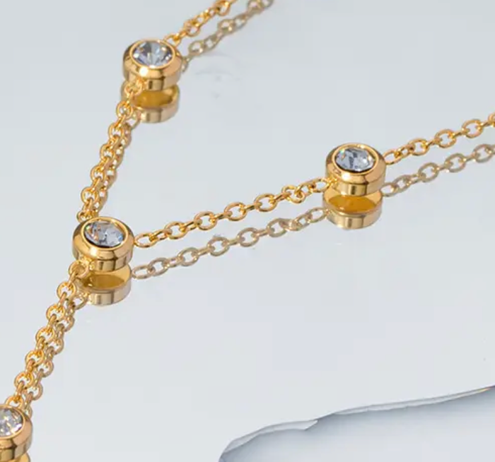 14k Diamonds by the yard Waterproof Lariat