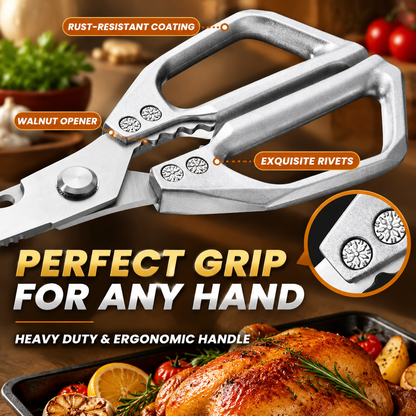 Premium Stainless Steel Kitchen Scissors, Sharp Poultry Shears for Meat, Chicken & Food Preparation