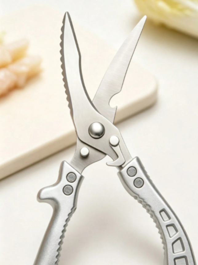 Heavy Duty Stainless Steel Kitchen Scissors, Multi Purpose Sharp Cooking Shears for Poultry, Meat, Fish & Herbs