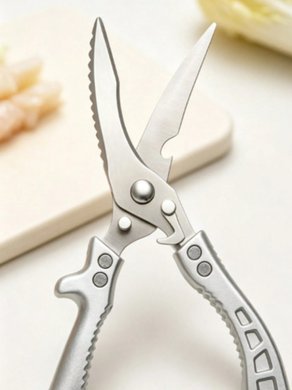 Heavy Duty Stainless Steel Kitchen Scissors, Multi Purpose Sharp Cooking Shears for Poultry, Meat, Fish & Herbs