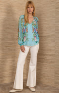 Aarna Chiffon Top, color-Blue
