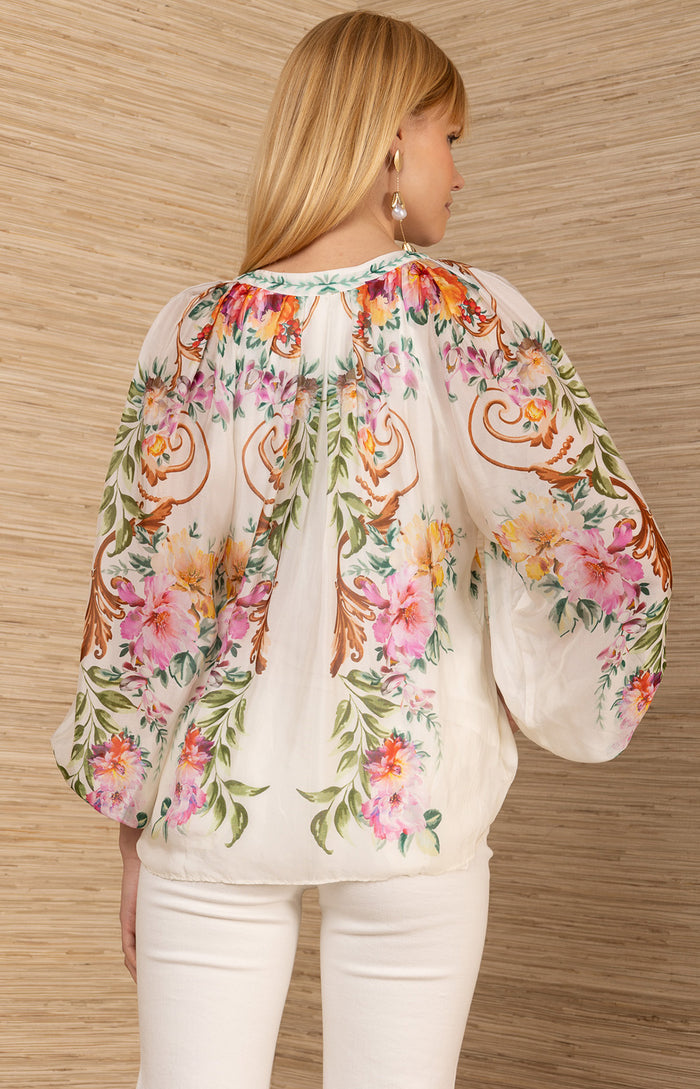 Aarna Chiffon Top, color-Ivory