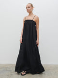 Noor Is 5'8.5" & Wears Size UK 8|Ada Maxi Dress - Black