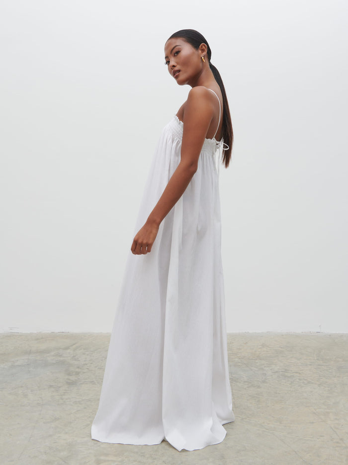Elle Is 5'3" & Wears Size UK 8|Ada Maxi Dress - White