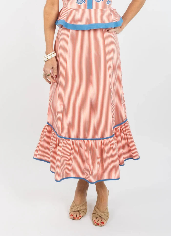 Addie Skirt - Red Stripe