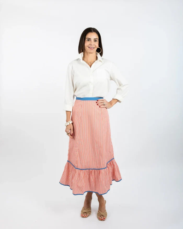 Addie Skirt - Red Stripe