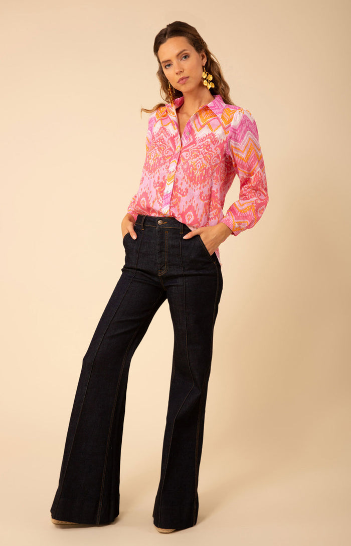 Adelyn Linen Top, color_pink