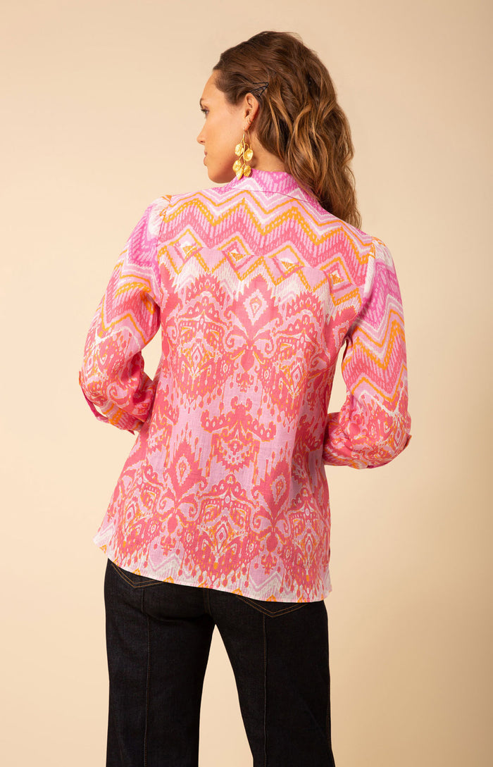 Adelyn Linen Top, color_pink
