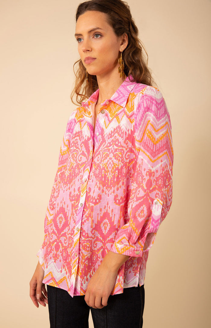 Adelyn Linen Top, color_pink