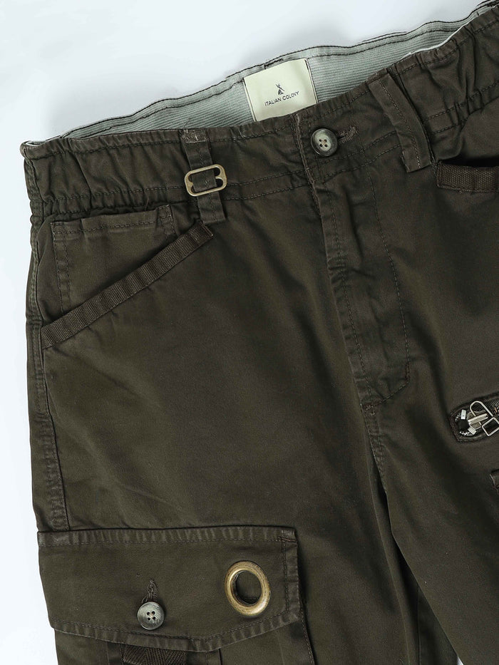 Olive Cargo Pants for Men detail view - Aero Nord Cargo Pant by Italian Colony