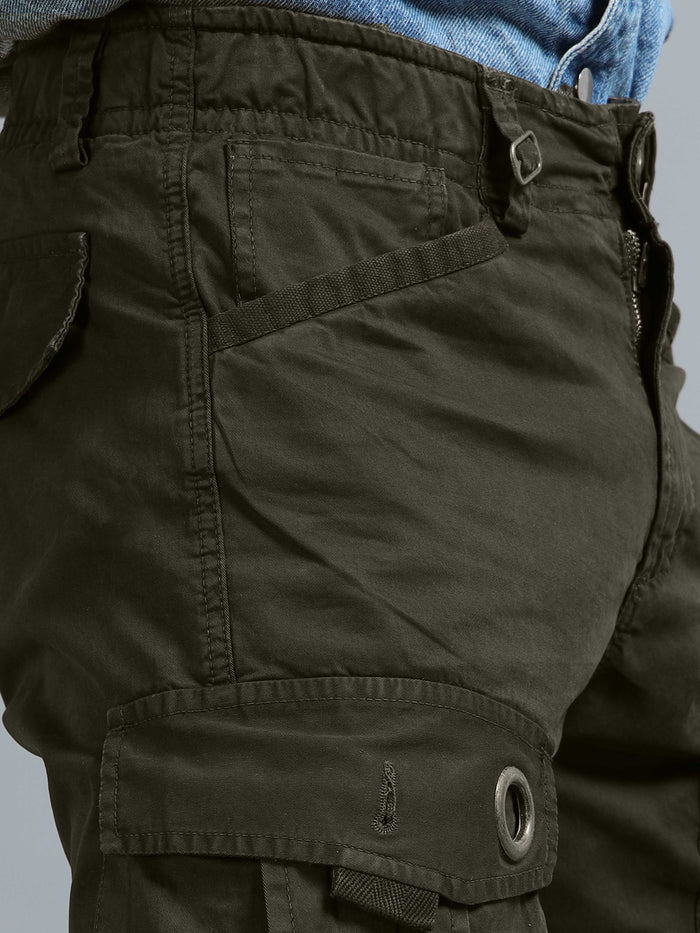 Olive Cargo Pants for Men detail view - Aero Nord Cargo Pant by Italian Colony