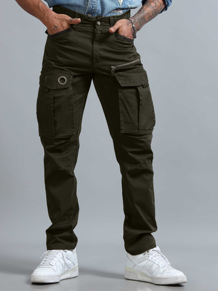 Olive Cargo Pants for Men detail view - Aero Nord Cargo Pant by Italian Colony