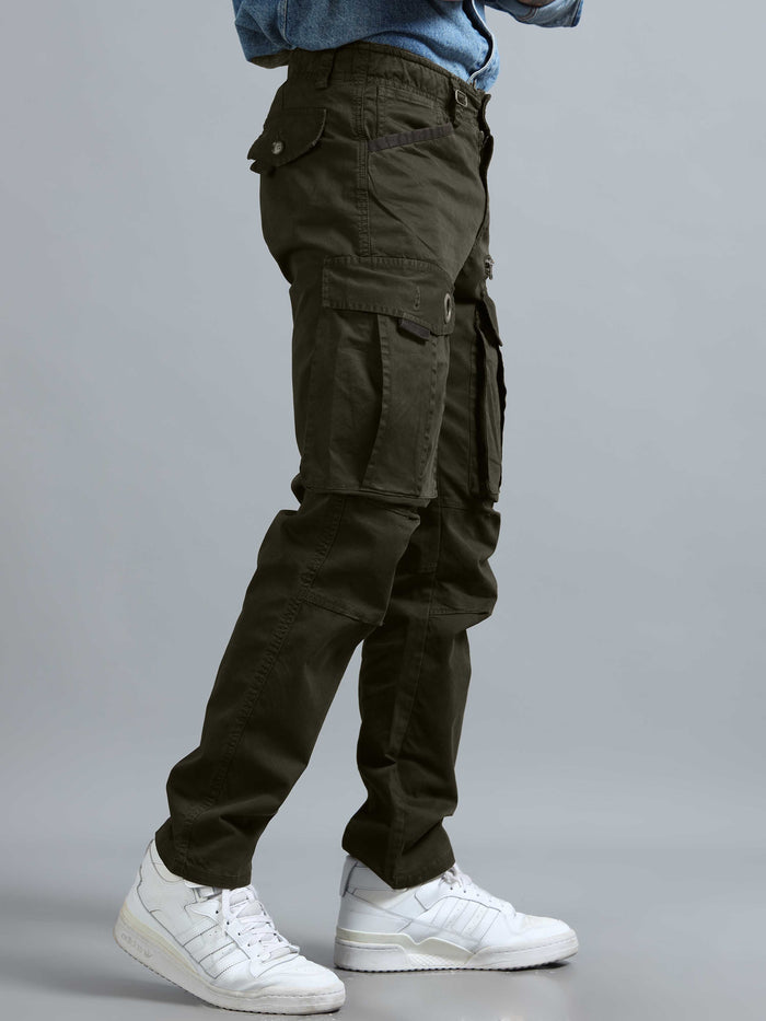 Olive Cargo Pants for Men detail view - Aero Nord Cargo Pant by Italian Colony