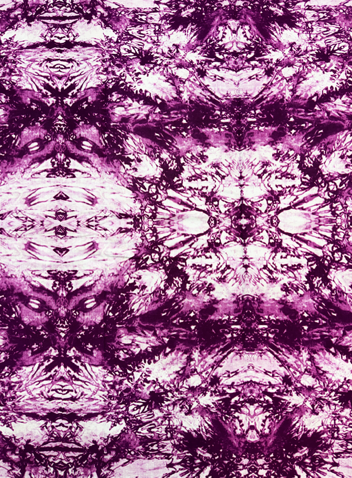 African Ankara Wax Print- Purple Yam White