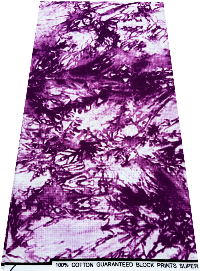 African Ankara Wax Print- Purple Yam White