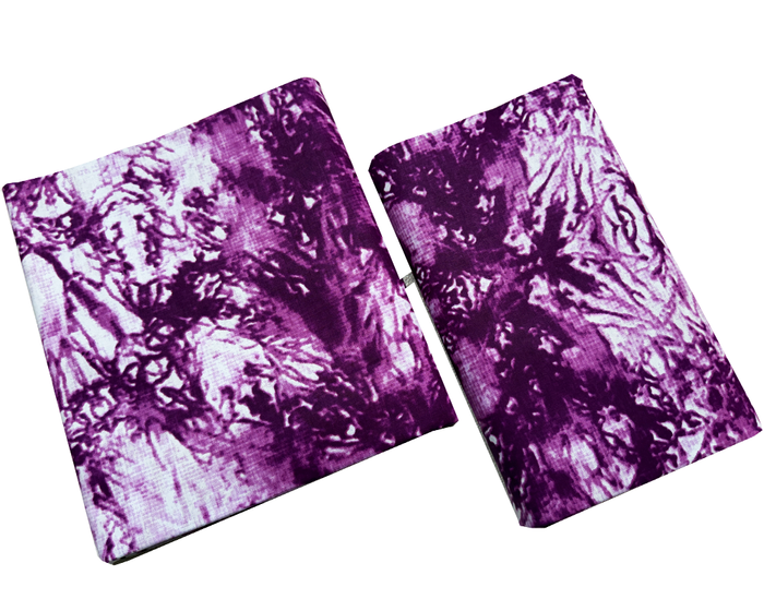 African Ankara Wax Print- Purple Yam White