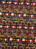 African Ankara Wax Print-Black White Orange Yellow Red