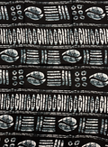 African Ankara Wax Print-Gray Black and White