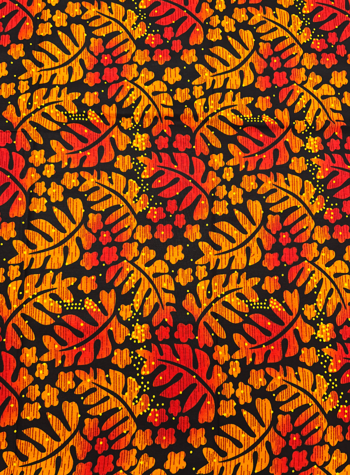 African Ankara Wax Print-Red-Orange