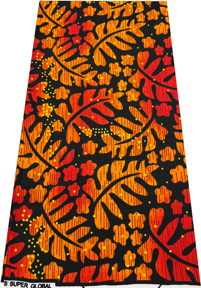 African Ankara Wax Print-Red-Orange