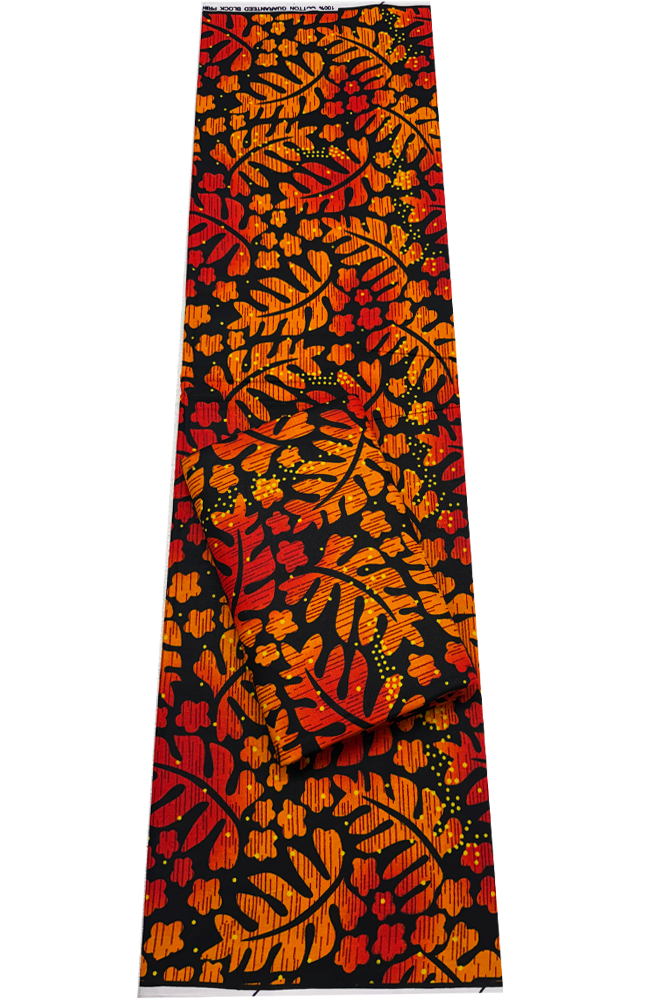 African Ankara Wax Print-Red-Orange