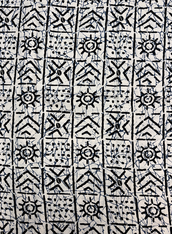 African Ankara Wax Print-White and Black