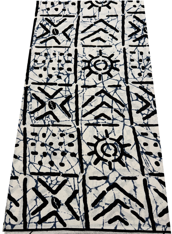 African Ankara Wax Print-White and Black