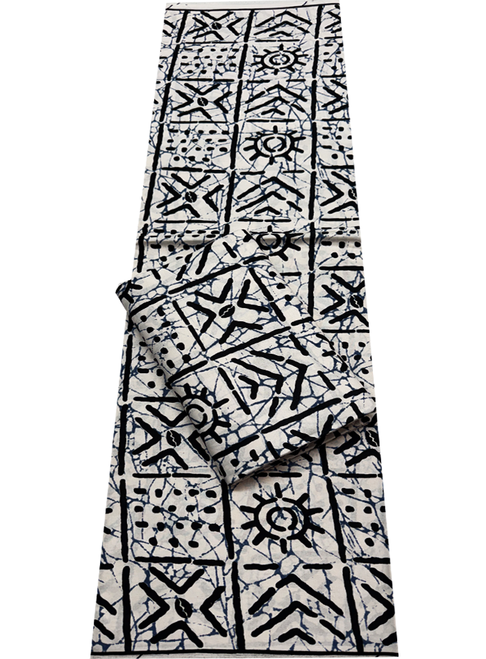 African Ankara Wax Print-White and Black