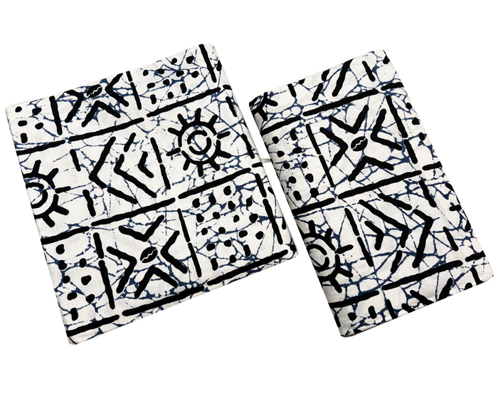 African Ankara Wax Print-White and Black