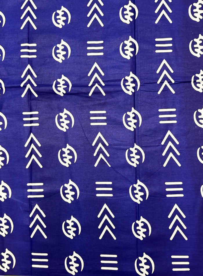 African Ankara Wrapper-Azure -Blue, White