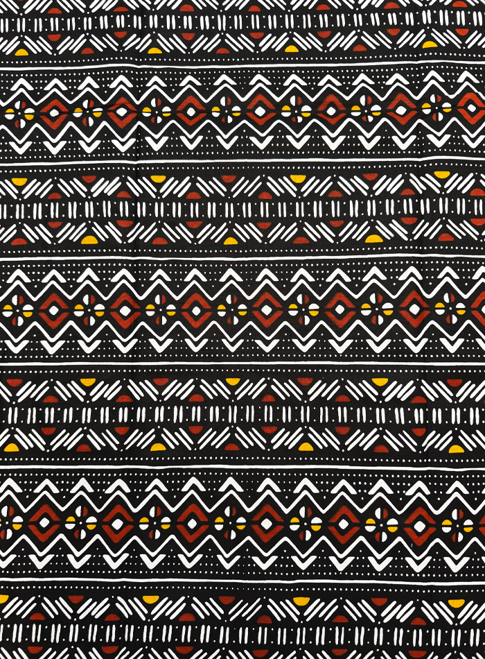 African Ankara Wrapper-Black Brown