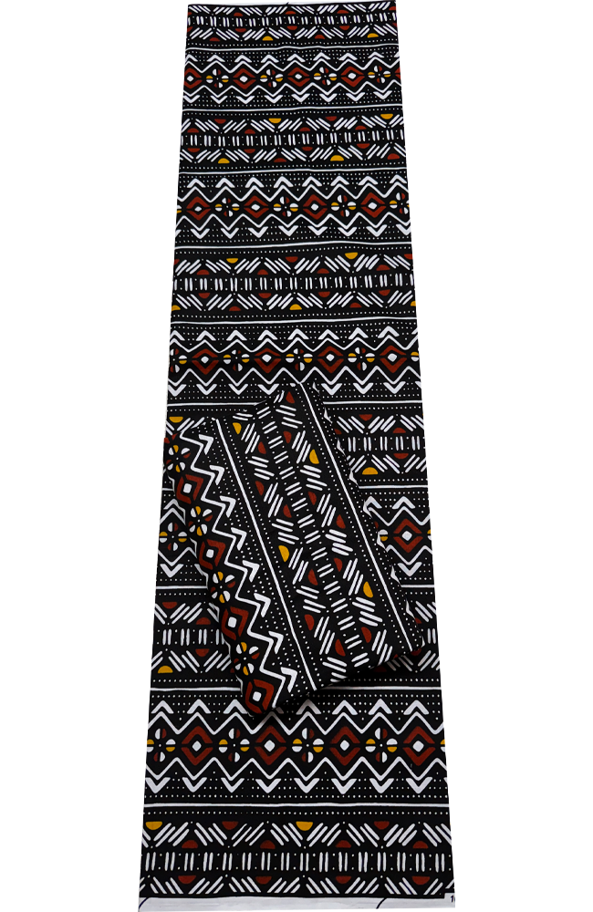 African Ankara Wrapper-Black Brown