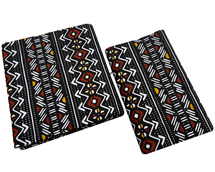 African Ankara Wrapper-Black Brown