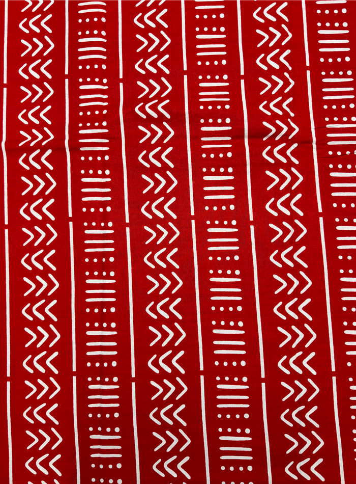 African Ankara Wrapper-Red and White