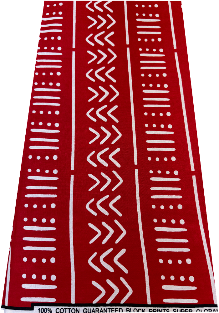 African Ankara Wrapper-Red and White