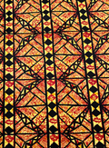African Ankara Wrapper-Red, Orange, Black Yellow-Cream
