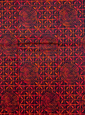African Ankara Wrapper-Red-Orange, Black