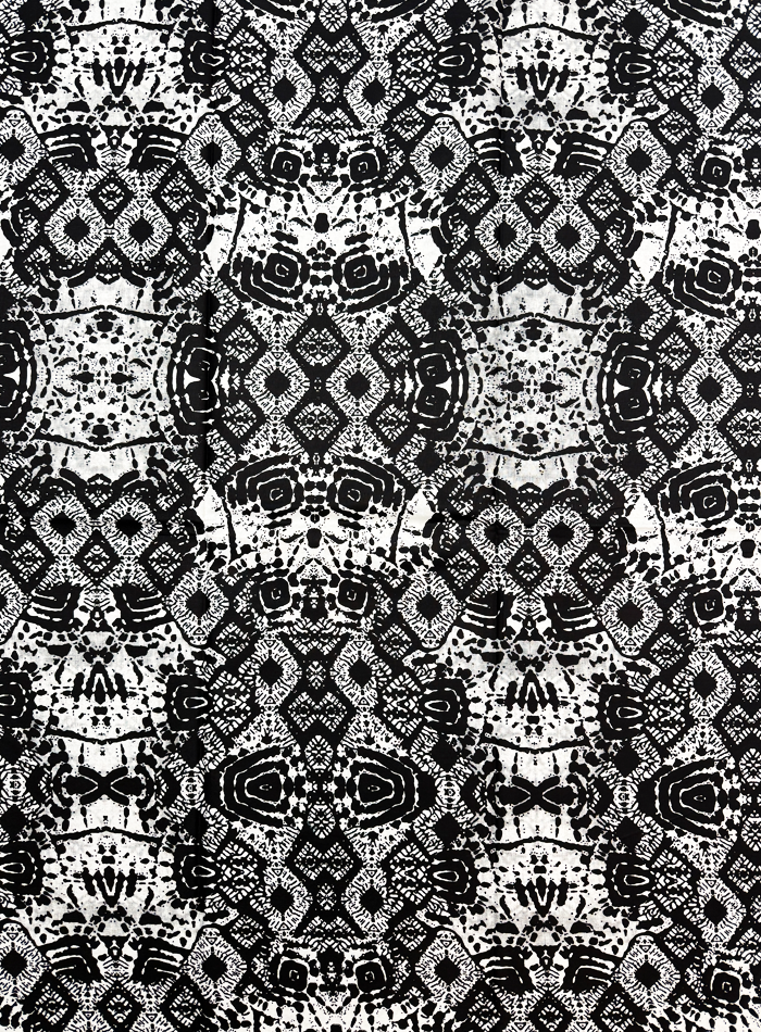 African Ankara Wrapper Wax Print- Black and White