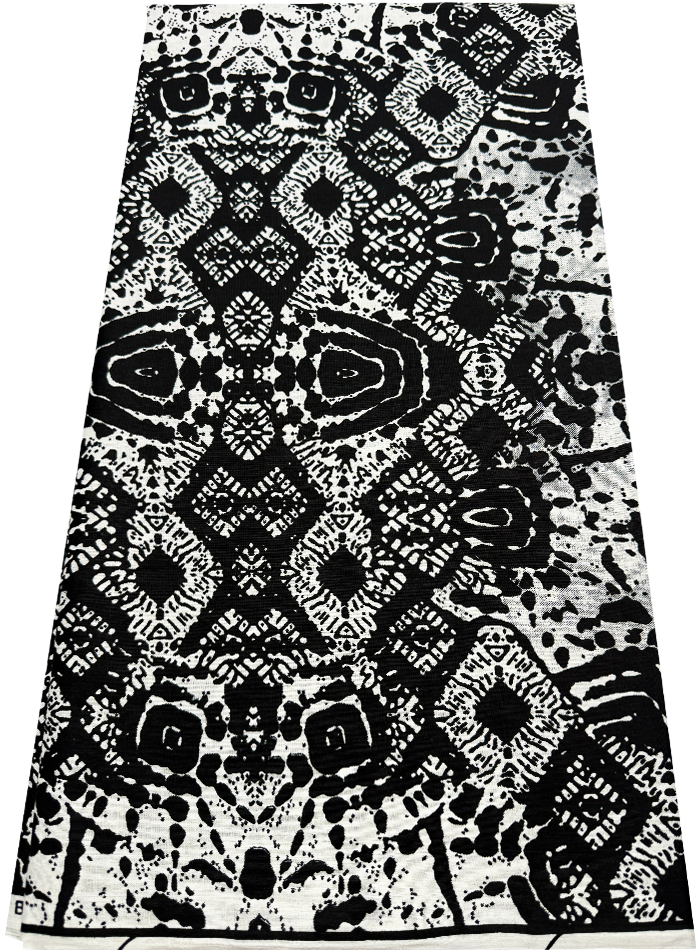 African Ankara Wrapper Wax Print- Black and White