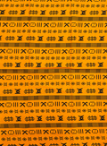 African Ankara Wrapper Wax Print- Tangerine-Orange Black