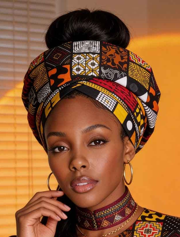 African Headwrap - Patchwork Design
