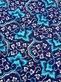 African Wax Print-  Dark-Blue White Gray Sky-Blue