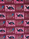 African Wax Print- Pink Blue Burgundy White