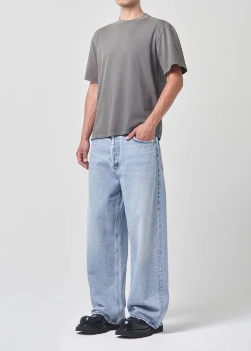 Agolde - Asha Mock Neck Tee in Flint - Kalifornia Jean Bar