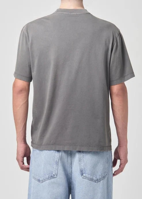 Agolde - Asha Mock Neck Tee in Flint - Kalifornia Jean Bar