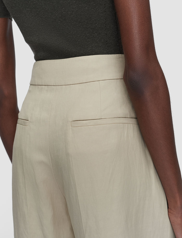 Beige Aix Light Linen Blend Trousers - Joseph