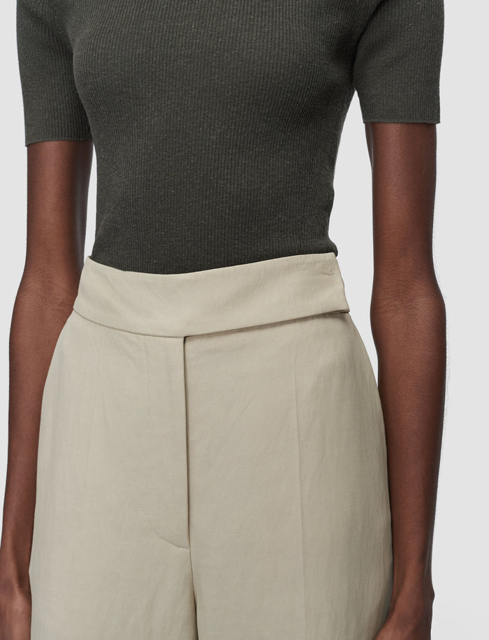 Beige Aix Light Linen Blend Trousers - Joseph