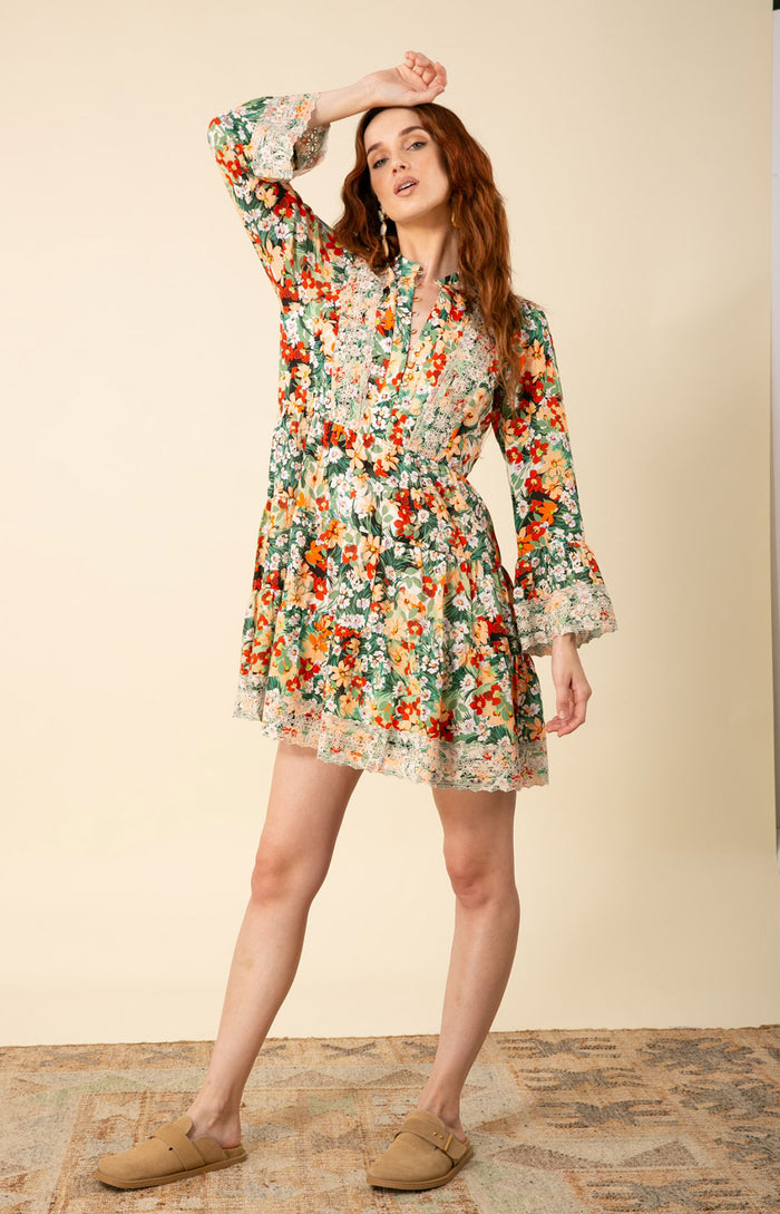 Alaya Embroidered Dresss, color_green